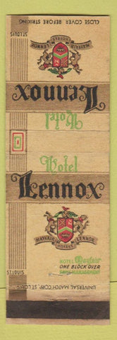 Matchbook Cover - Hotel Lennox St Louis MO WEAR