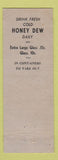 Matchbook Cover - Honey Dew Drink orange Canada WEAR