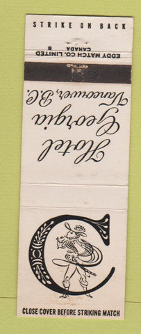 Matchbook Cover - Hotel Georgia Vancouver BC WORN