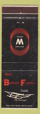 Matchbook Cover - Hotel Benjamin Franklin Seattle WA Outrigger