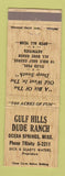 Matchbook Cover - Gulf Hills Dude Ranch Ocean Springs MS