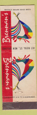 Matchbook Cover - Brenna's French Restaurant New Orleans LA rooster