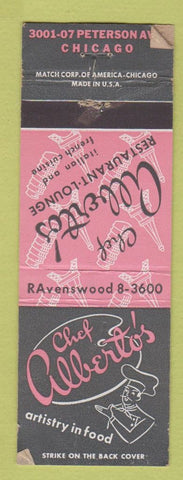 Matchbook Cover - Chef Alberto's Chicago IL WORN