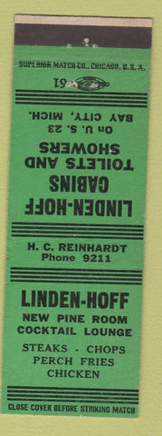 Matchbook Cover - Linden Hoff Cabins Bay City MI