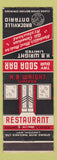 Matchbook Cover - HB Wright Restaurant Brockville ON