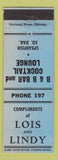 Matchbook Cover - B&B Bar Lounge Spearfish SD