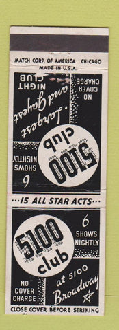 Matchbook Cover - 5100 Club Chicago? IL