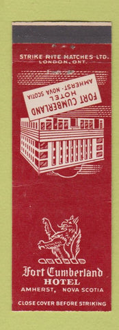 Matchbook Cover - Fort Cumberland Hotel Amherst NS