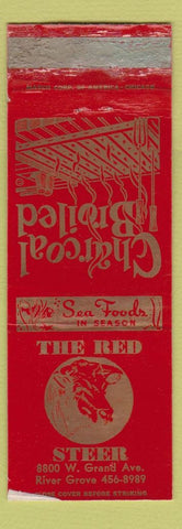 Matchbook Cover - Red Steer River Grove IL WORN