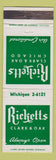Matchbook Cover - Ricketts Chicago IL