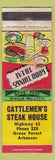 Matchbook Cover - Cattlemen's Steak House Green Forest AR WEAR