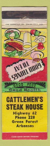 Matchbook Cover - Cattlemen's Steak House Green Forest AR WEAR