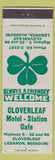 Matchbook Cover - Cloverleaf Motel Station Cafe Lebanon MO Route 66 WEAR