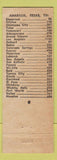 Matchbook Cover - Town House Motel Amarillo TX
