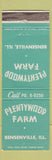 Matchbook Cover - Plentywood Farm Bensenville IL