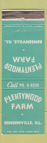 Matchbook Cover - Plentywood Farm Bensenville IL