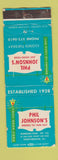 Matchbook Cover - Phil Johnson's Restaurant Northborok IL WEAR