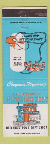 Matchbook Cover - Lincoln Court's Hitching Post Cafe Cheynne WY WEAR