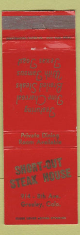 Matchbook Cover - Short Cut Steak House Greeley Colorado WORN