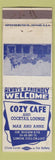 Matchbook Cover - Cozy Cafe Limon Colorado