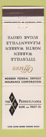 Matchbook Cover - Pennsylvania Bank Trust Warren Titusville Sugar Grove PA