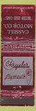 Matchbook Cover - Cassell Motors Chrysler Plymouth WORN