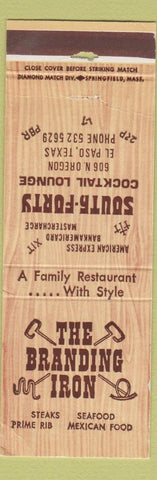 Matchbook Cover - Branding Iron Restaurant El Paso TX