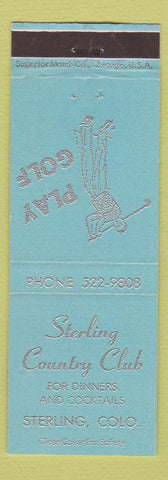 Matchbook Cover - Sterling Colorado Country Club golf
