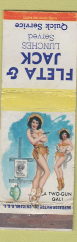 Matchbook Cover - Fleta and Jack Restaurant pinup WEAR
