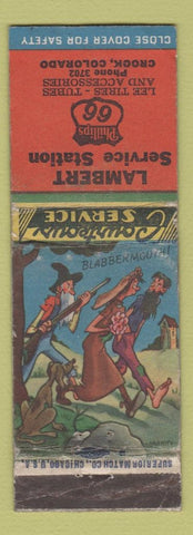 Matchbook Cover - Lambert Phillips 66 oil gas Crook Colorado hillbilly