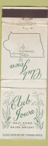 Matchbook Cover - Club Ioa Charles City IA