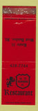 Matchbook Cover - North 10 Downing Street Restaurant West Dundee IL WEAR