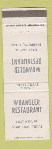 Matchbook Cover - Wrangler Restaurant Shamrock TX