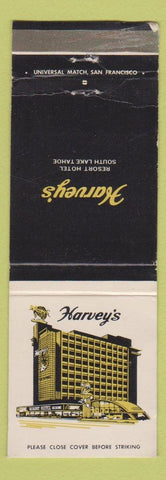 Matchbook Cover - Harvey's Hotel Resort Lake Tahoe NV casino CREASED