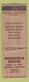 Matchbook Cover - Missoula Motel MT WORN