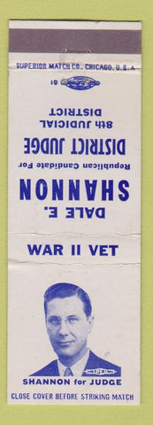 Matchbook Cover - Dale E Shannon District Judge Colordo