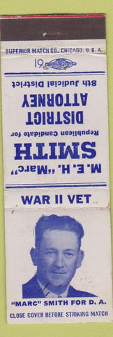 Matchbook Cover - MEH Marc Smith District Attorney Colorado