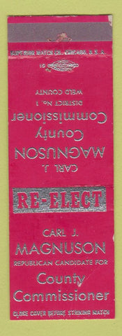Matchbook Cover - Carl J Magnuson County Commissioner Weld County Colorado