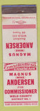 Matchbook Cover - Magnus Anderson Commissioner Election Weld County Colorado