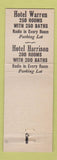 Matchbook Cover - Hotel Warren Indianapolis IN