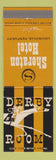 Matchbook Cover - Derby Room Sheraton Hotel Louisville KY
