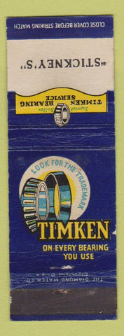 Matchbook Cover - Timken Bearings Stickney's WORN
