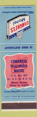 Matchbook Cover - Congress Motel Waconda Beloit KS