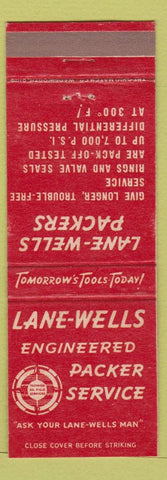Matchbook Cover - Lane Wells Valve Ring Seals