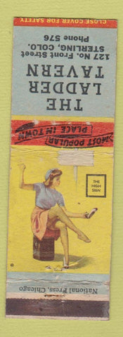 Matchbook Cover - Ladder Tavern Sterling Colorado low phone # pinup WORN