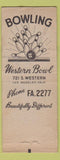 Matchbook Cover - Western Bowling Los Angeles CA WORN BOBTAIL