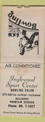 Matchbook Cover - Inglewood Bowling CA Billiards WEAR BOBTAIL