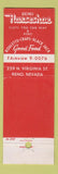 Matchbook Cover - Reno Horseshoe Casino Reno NV