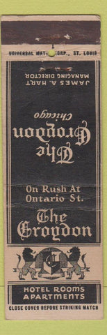 Matchbook Cover - Croydon Hotel Chicago IL UNIVERSAL LONG WEAR