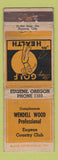 Matchbook Cover - Wendell Wood Golf Pro Eugene OR Country Club low phone WORN